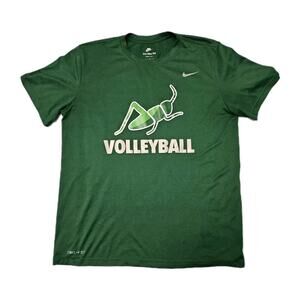 Nike Dri-Fit Volleyball Grasshopper T-Shirt Size L Green Sports Shirt Mens Logo